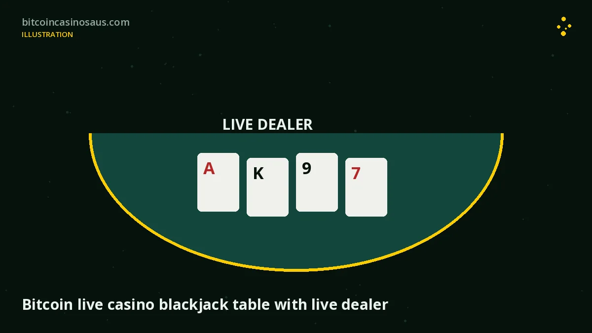 Bitcoin live casino blackjack table with live dealer