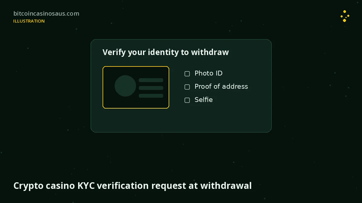 Crypto casino KYC verification request at withdrawal